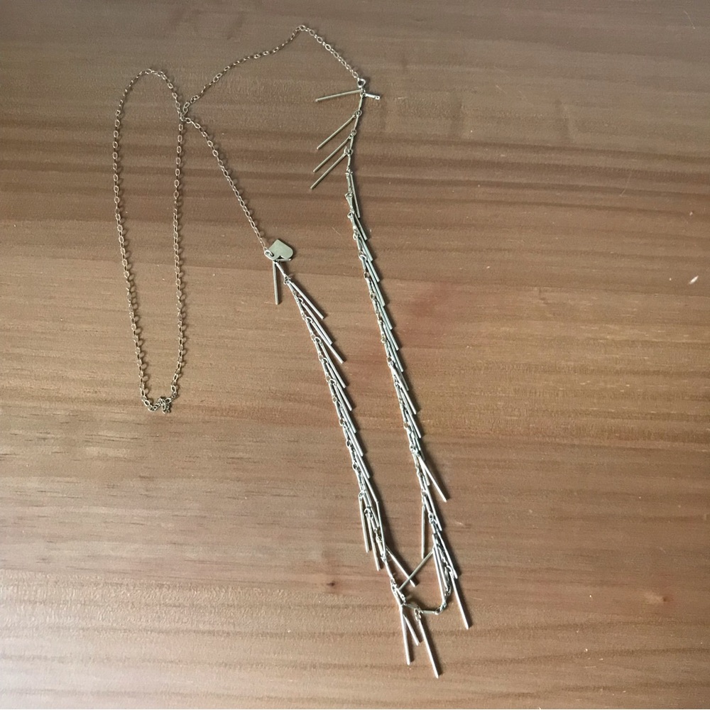 Love Poppy gold fringe necklace